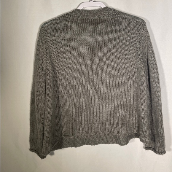 WOODEN SHIPS WOMENS GRAY MERRY + HAPPY HOLIDAY WOOL SWEATER XS/S - Picture 4 of 4